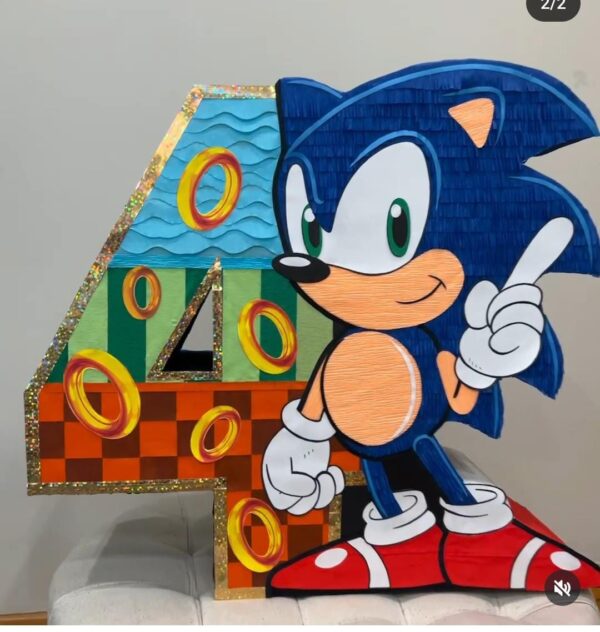 Piñata Sonic Numero c/imagen doble