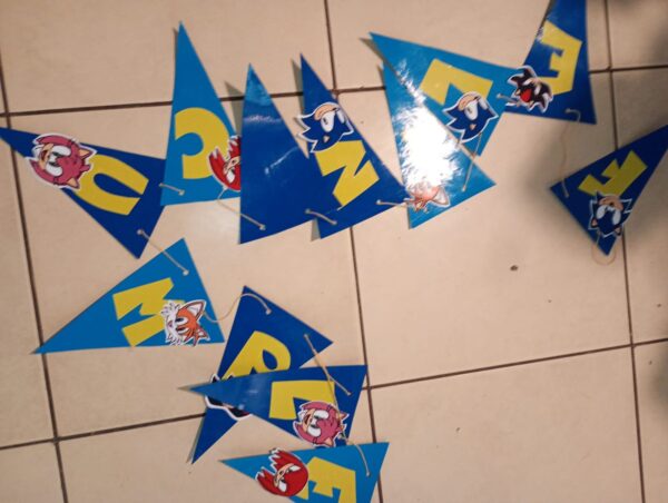 Banderin Feliz Cumple Sonic